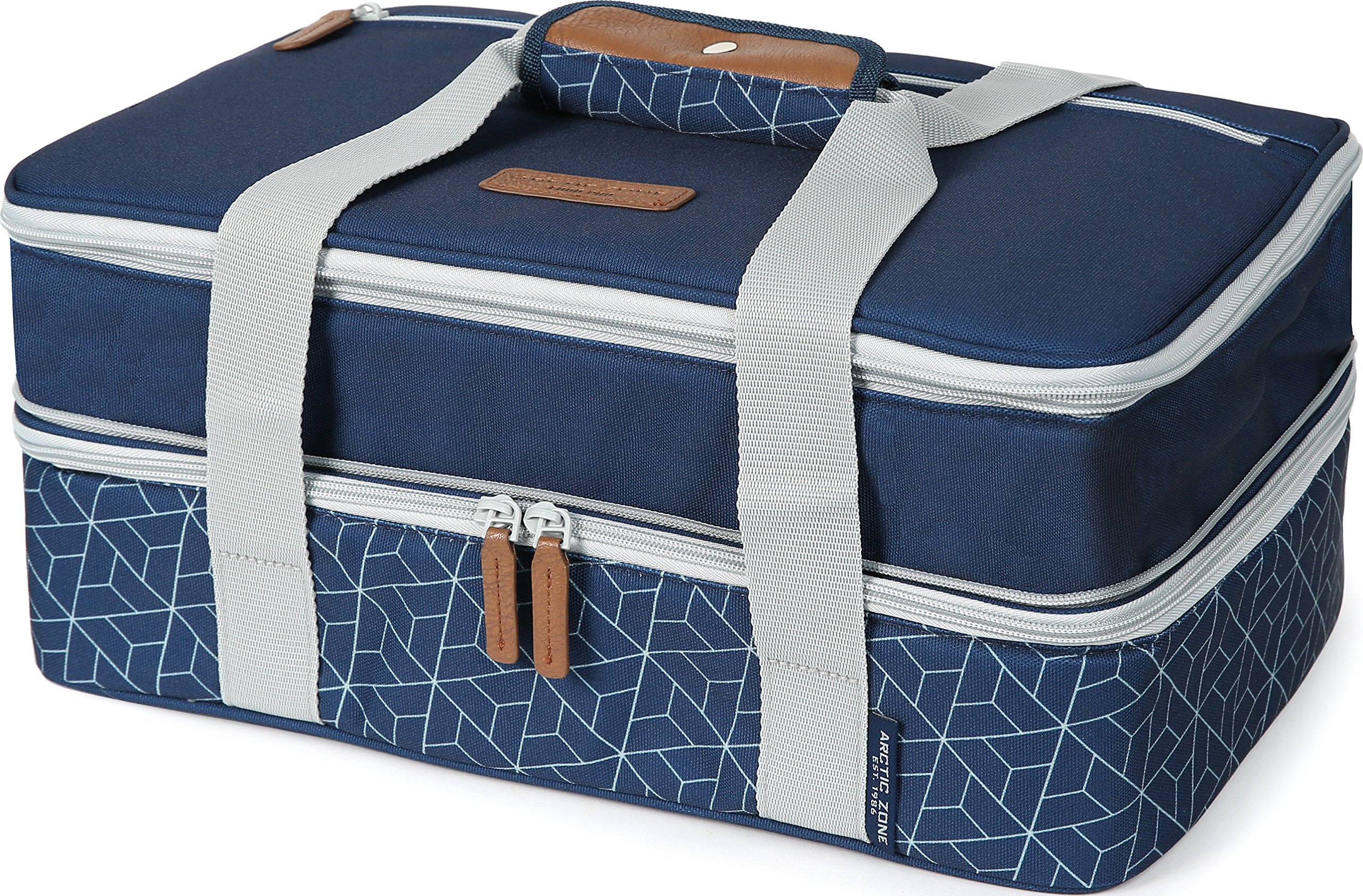 Arctic Zone Hot/Cold Insulated Food and Casserole Carrier, Large, Navy