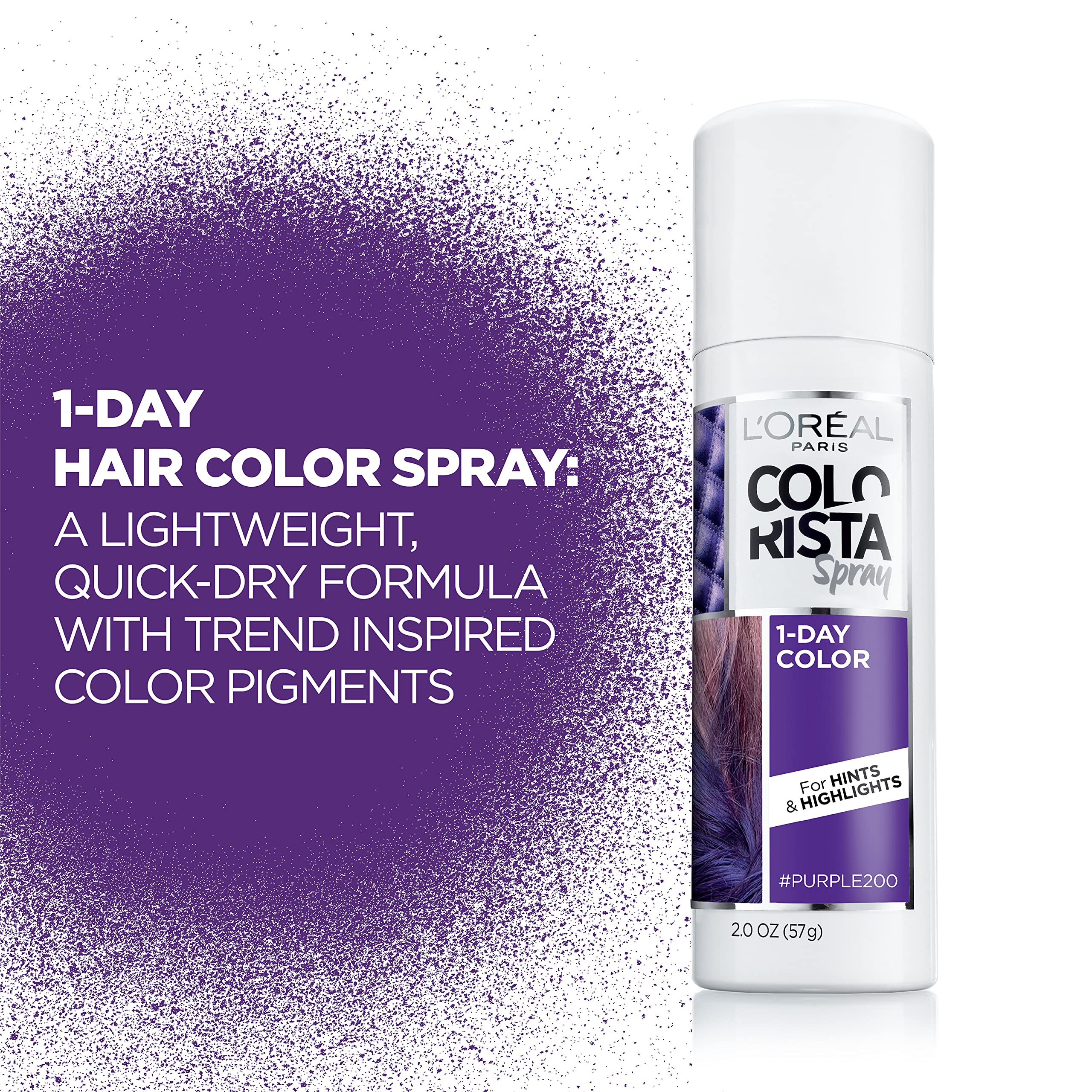 Mua L'Oreal Paris Colorista 1-Day Washable Temporary Hair Color Spray,  Purple, 2 Ounces trên Amazon Mỹ chính hãng 2023 | Giaonhan247