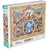 Thomas Kinkade - Disney Dreams Collection - Mickey's 90th Birthday Collage - 1500 Piece Jigsaw Puzzle,Golden Color, 3401-29, 32 x 24