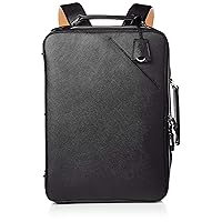 Men's 2-Way Leather Backpack PAP106, Black (Black 19-3911tcx)