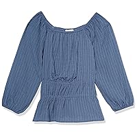 Girls' Long Sleeve Woven Peasant Top