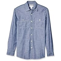Amazon Essentials Men's Regular-Fit Long-Sleeve Chambray Shirt