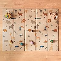 Nuby Reversible Baby Floor Mat - Foldable and Lightweight Baby Play Mat for Floor - Easy Storage and Travel - Safari