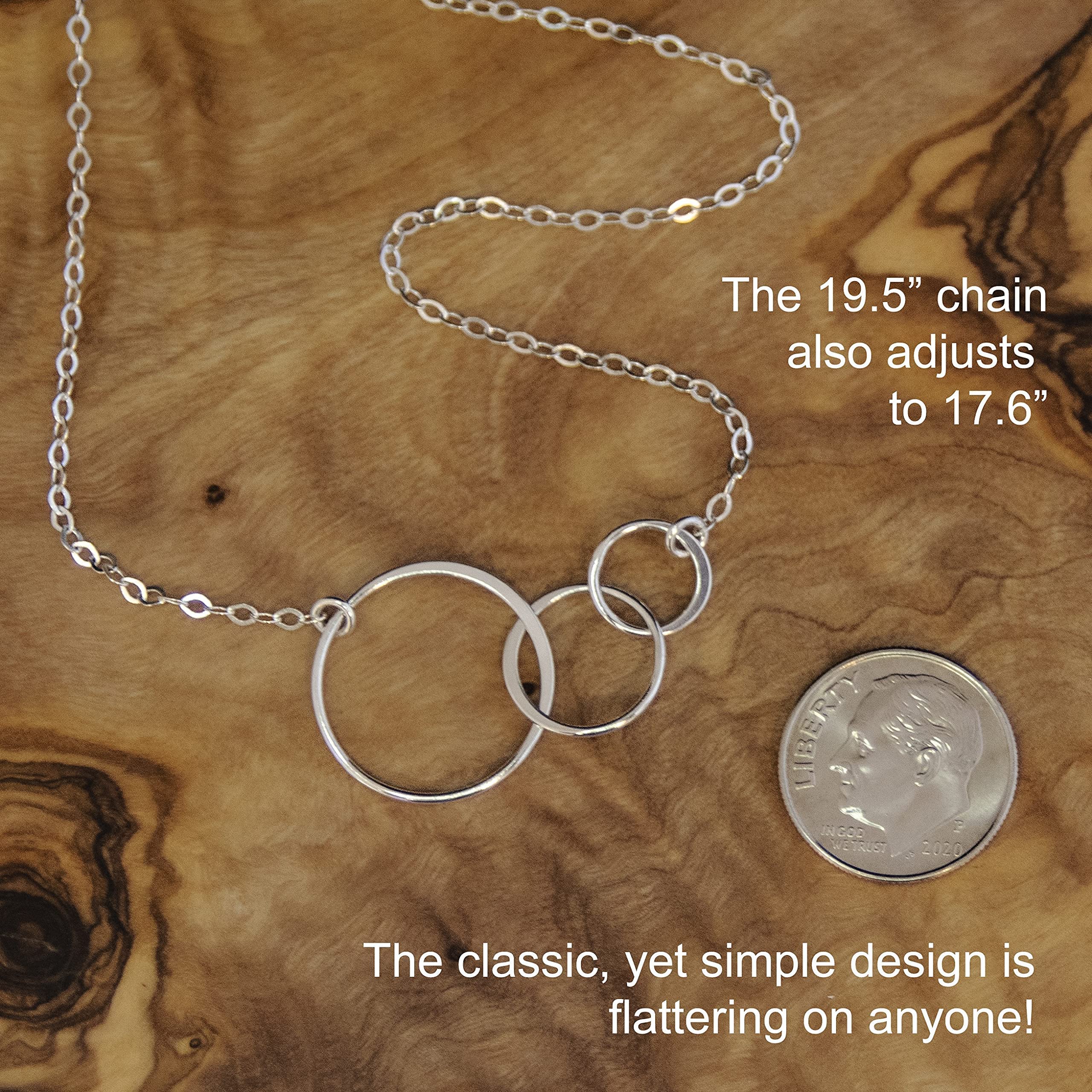 EFYTAL Mothers Day Gifts from Daughter, Sterling Silver or Gold Plated 3 Circle Necklace, Mothers Day Necklace, Mothers Day Jewelry, Mama Necklace, Mom Necklace for Women, Mothers Necklace from Kids