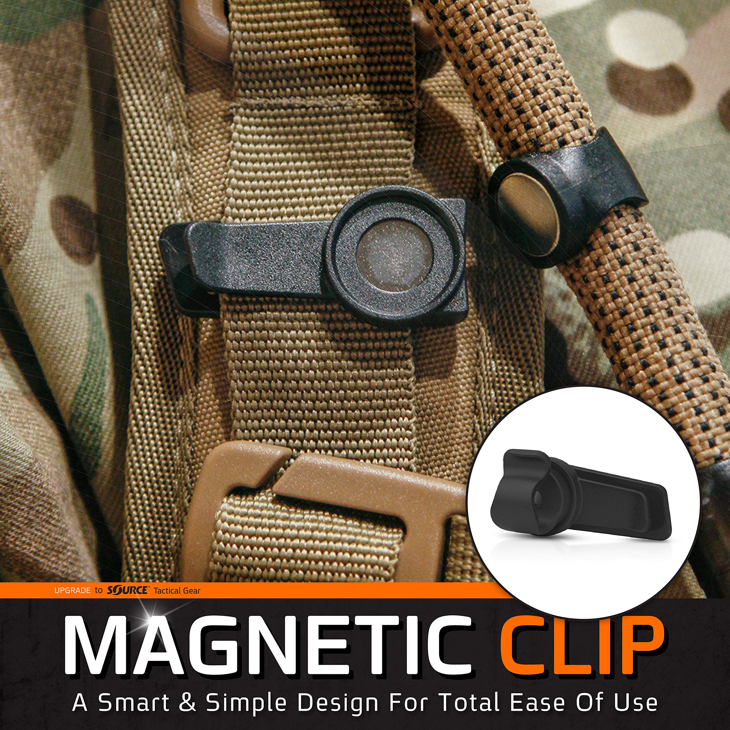 Source Tactical Gear Universal Magnetic Tube Holder Clip (Black)