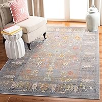 SAFAVIEH Valencia Collection Accent Rug - 3' x 5', Grey & Multi, Boho Chic Distressed Design, Non-Shedding & Easy Care, Ideal for High Traffic Areas in Entryway, Living Room, Bedroom (VAL108C)