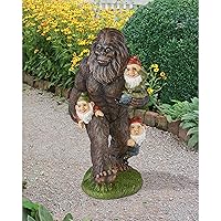 Schlepping The Garden Gnomes Bigfoot Yeti Indoor/Outdoor Garden Statue, 16 Inch Tall, Handcast Polyresin, Painted Full Color Finish