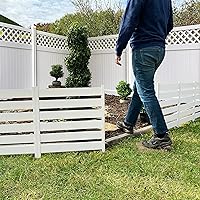 Zippity Outdoor Products ZP19065 2’ H x 2’ W No-Dig White Vinyl Maui Garden Fence Kit (3 Panels)