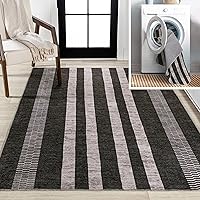 JONATHAN Y WSH122A-9 Vichy Geometric Striped Machine-Washable Indoor Area -Rug, Farmhouse Midcentury Rustic Easy -Cleaning,Bedroom,Kitchen,Living Room,Non Shedding, Ivory/Navy, 9 X 12