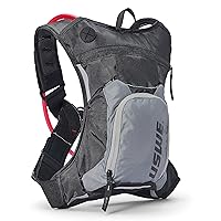 USWE Moto Hydro 3L Hydration Pack with 2.0L/ 70oz Water Bladder, a High End, Bounce Free Backpack for Enduro and Off-Road Motorcycle, Black Grey