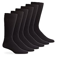 Jefferies Socks Mens Soft Microfiber Nylon Rib Mid Calf Dress Socks 6 Pair Pack