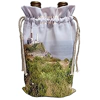 3dRose Montauk Point Lighthouse On Long Island New York-Wine Bag, 13.5 by 8.5-inch , Beige