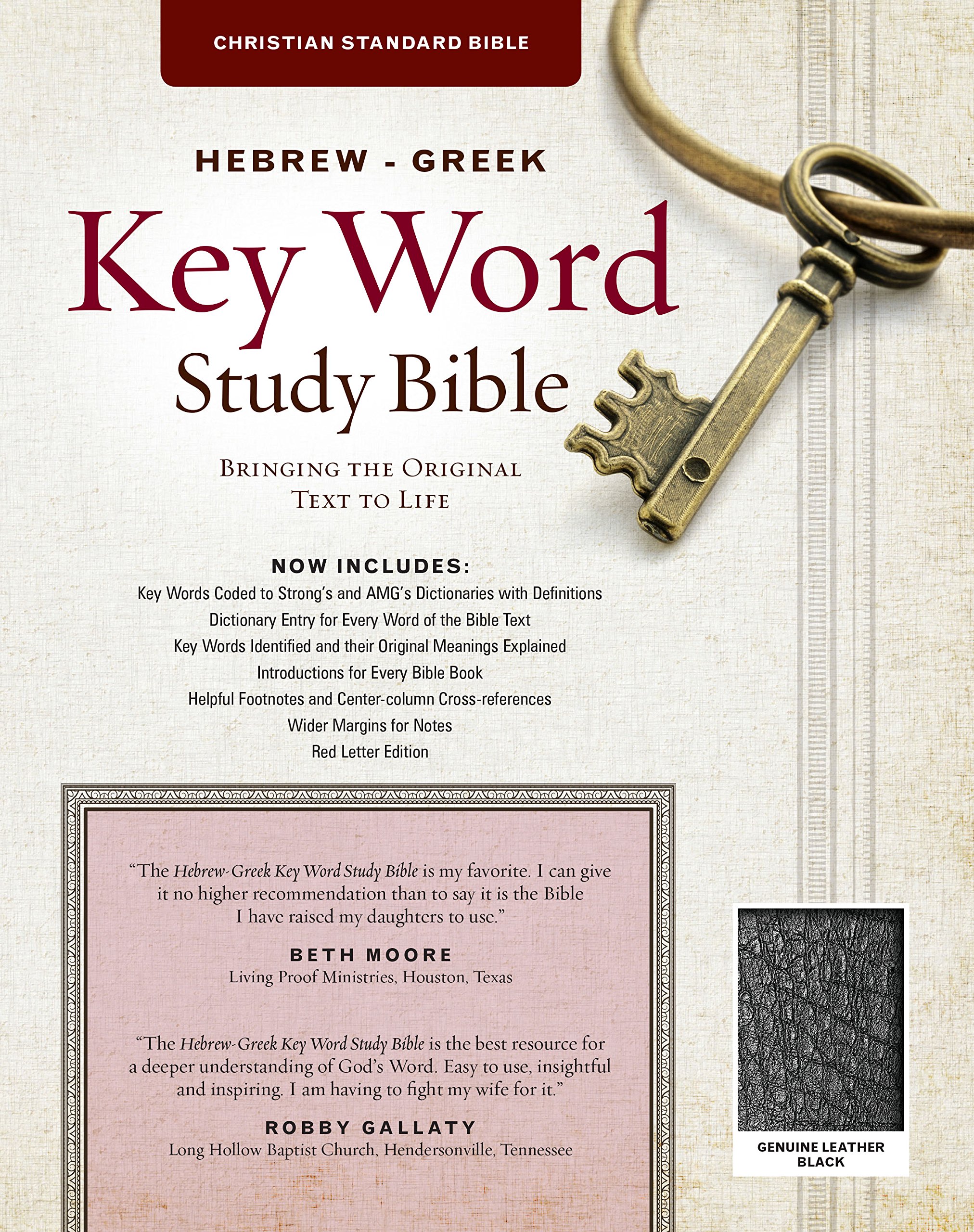 The Hebrew-Greek Key Word Study Bible: CSB Edition, Black Genuine (Key Word Study Bibles)