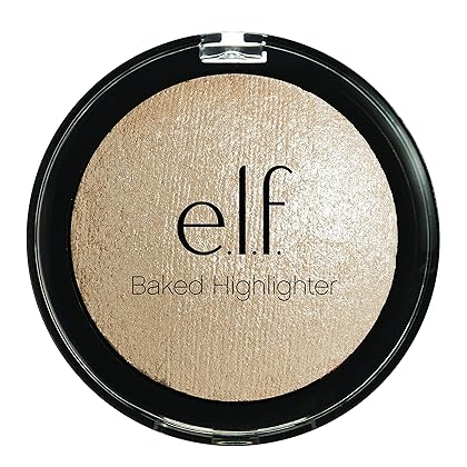 e.l.f., Baked Highlighter, Sheer, Shimmering, Hydrating, Blendable, Glides On, Creates a Radiant Glow, Nourishes, Moonlight Pearls, Infused with Vitamin E, Jojoba and Grape Oils, 0.16 Oz