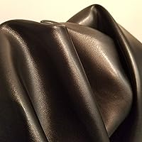 Black Soft Faux Vegan Leather PU (Peta Approved Vegan) | 3 Yard (108 inch Length x 54 inch Wide) Cut by The Yard | Synthetic Pleather 0.9mm Smooth Upholstery | Black 108