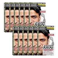 Just For Men Autostop, Gray Hair Coloring for Men with Comb Applicator - Rich Black, A-65, Pack of 12