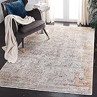 Limitee Collection Area Rug - 8' x 10', Beige & Beige, Distressed Viscose Design, Ideal for High Traffic Areas in Living Room, Bedroom (LIM795B)