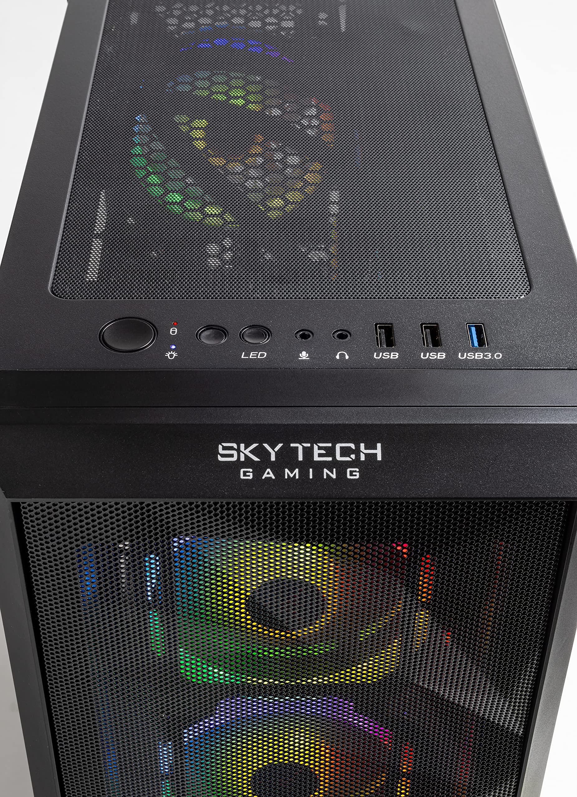 SkyTech Chronos Mini Gaming Computer PC Desktop - Intel Core-i3 10100F 3.6GHz, GTX 1650 4G, 500GB SSD, 8G 3000, RGB Fans, AC WiFi, Windows 10 Home 64-bit,Black