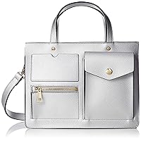 Glamis Works G01-P3719004 Multi-Pocket Faux Leather 2-Way Bag, Silver