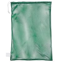 Champion Sports Mesh Sports Equipment Bag, Green, 24x36 Inches - Multipurpose, Nylon Drawstring Bag with Lock and ID Tag for Balls, Beach, Laundry