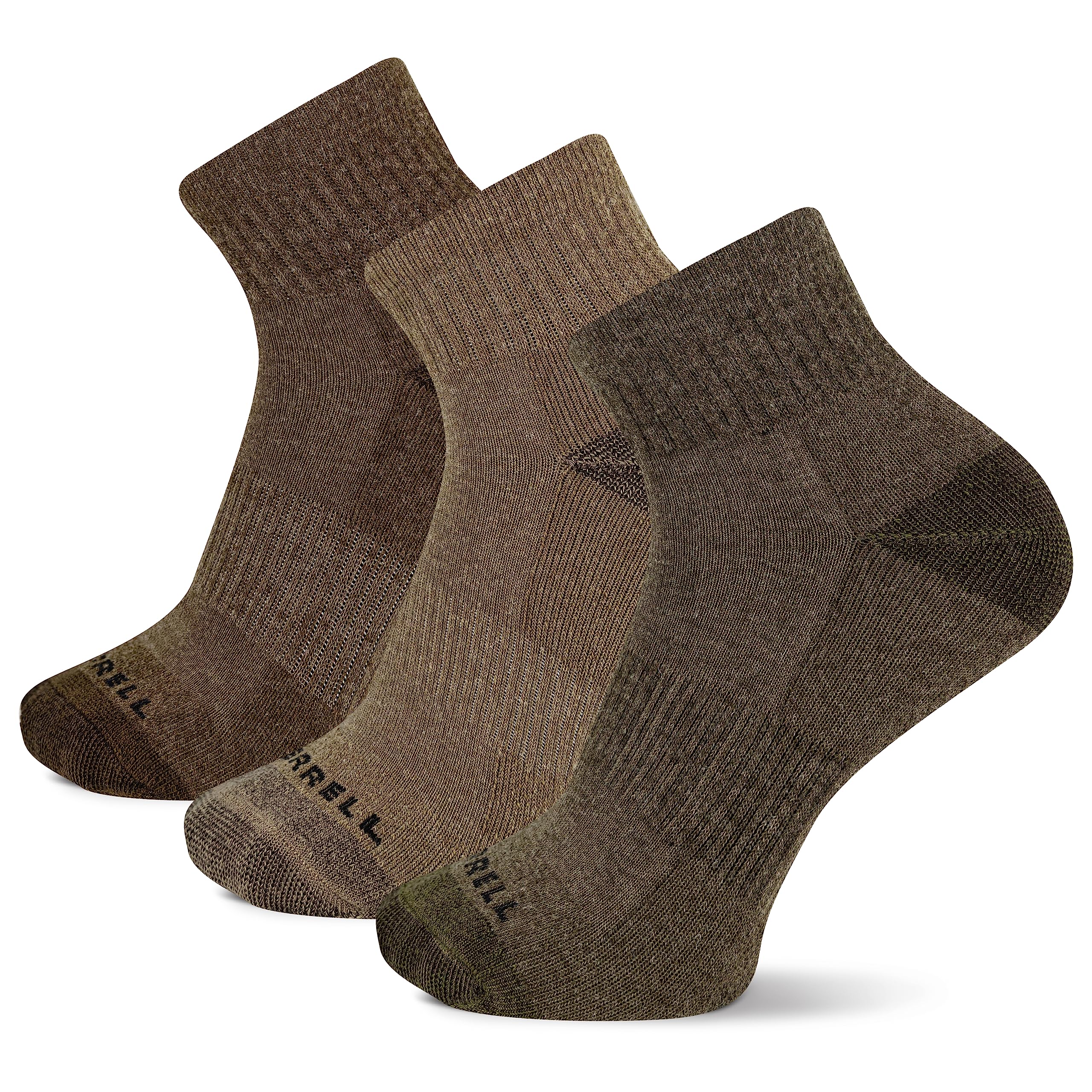 Merrell Men's and Women's Wool Everyday Hiking Socks - 3 Pair Pack - Cushion Arch Support & Moisture Wicking