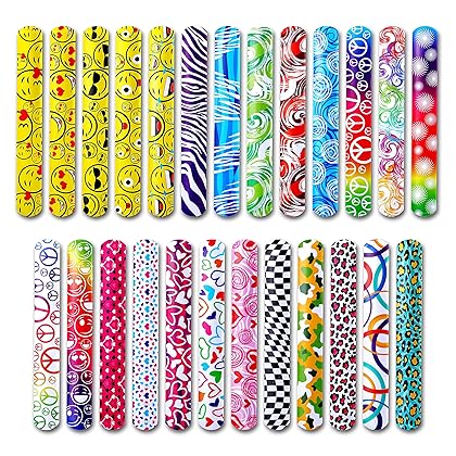 Giraffe Manufacturing Easter Basket Stuffers- Slap Bracelets For Kids Party Favors | Snap Bracelets Pack Bulk Toys for Kids Prizes | Wrist Bands Toddler Party Favors Bulk One Size Fits All