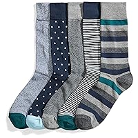 Amazon Essentials Men's Patterned Socks (Previously Goodthreads), 5 Pairs