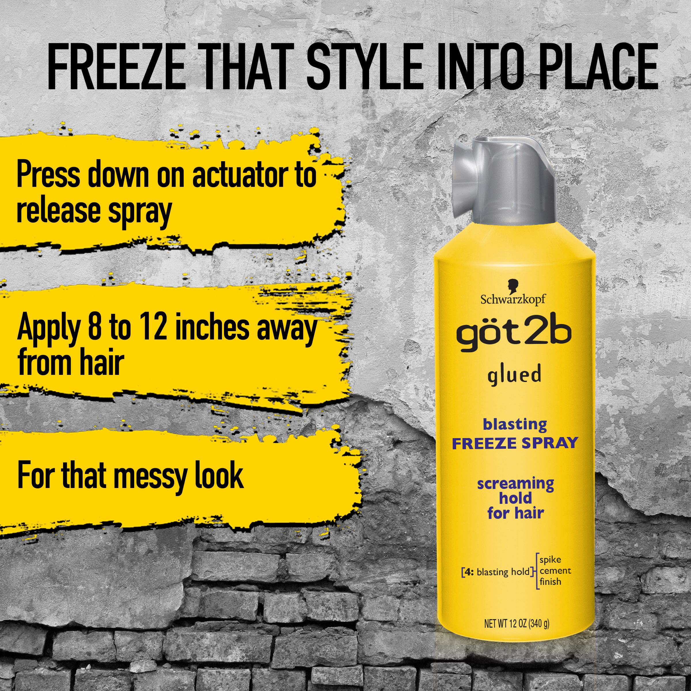 Got2B Glued Blasting Freeze Hairspray Aero, 72 Ounce, (Pack of 6)