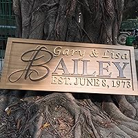 Personalized Custom Made Solid Pine Wood rustic home sign décor - wedding, anniversary, housewarming - fully customized with First/Last/Family name/Surname or date - wpa0002