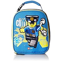 LEGO Kids City Police and Fire Lunch Box, Insulated Soft Reusable Lunch Bag Meal Container for Boys and Girls, Perfect for School, or Travel, Meal Tote to Keep Food and Drinks Cold, Police
