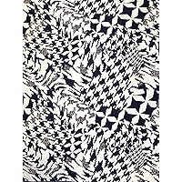 Abstract Houndstooth Pattern on Stretch Knit Jersey Polyester Spandex Fabric by The Yard