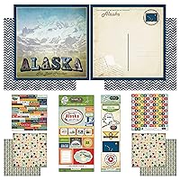 Scrapbook Customs Themed Paper and Stickers Scrapbook Kit, Alaska Vintage, 12 inch by 12 inch