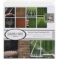Reminisce Game Day Football Scrapbook Collection Kit Paper Crafts, Multi Color Palette, 12x12 inches