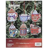 Janlynn Counted Cross Stitch Kit, Coca Mug Ornaments,Brown
