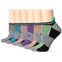 Champion Women's Socks, Performance No Show Socks, Women's Athletic Cushioned Socks, 6-Pair Pack