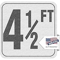 4 1/2FT Pool Depth Markers, 6x6 Inches Vinyl Pool Stickers, Swimming Pool Number Markers, Pool Safety Signage, Adhesive Pool Depth Markers Stickers for Decks, Made in USA