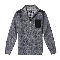 Gioberti Men's Half Zip Pullover Knitted Regular Fit Sweater with Soft Brushed Flannel Lining
