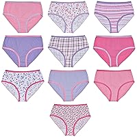 Trimfit Girls 100% Cotton Colorful Briefs Panties (Pack of 10)