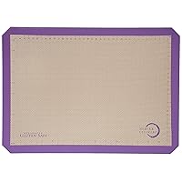 Mercer Culinary Silicone Bake Mat, Half Size, 11 7/8-Inch by 16 1/2-Inch, Purple border