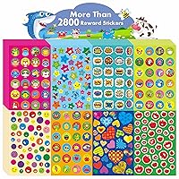 2800+ Incentive Stickers, 280+ Cartoon Designs, Animals, Happy Face, Circle, Fruits Motivational Stickers for Teacher Classroom Reward Gift Encourage Kids to Do Chores Go to the Toilet (10 Sheets)