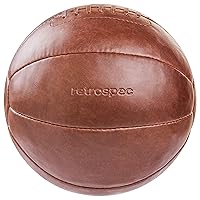 Retrospec Core Weighted Medicine Ball 4, 6, 8, 10, 12, 14, 16, 20 lbs, Soft Touch Vegan Leather with Sturdy Grip for Strength Training, Recovery, Balance Exercises and Other Full-Body Workouts