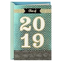 Hallmark Class of 2019 Graduation Card (Gold Glitter Congratulations)