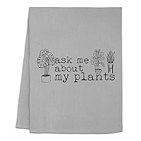 Moonlight Makers Ask Me About My Plants Dish Towel, Funny Kitchen Towels, Cute Wash Cloths, Cotton Dish Towels for Kitchen Drying, New Home & Apartment Essentials, Gray Dish Towel