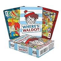 AQUARIUS Where's Waldo Playing Cards - Themed Deck of Cards for Your Favorite Card Games - Officially Licensed Where's Waldo Merchandise & Collectibles - Poker Size with Linen Finish