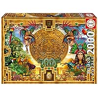 Educa - Aztec Mayan Montage - 2000 Piece Jigsaw Puzzle - Puzzle Glue Included - Completed Image Measures 37.79