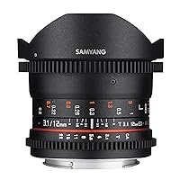 Samyang VDSLR II 12mm T3.1 Ultra Wide Cine Fisheye Lens for Pentax DSLR Cameras - Full Frame Compatible