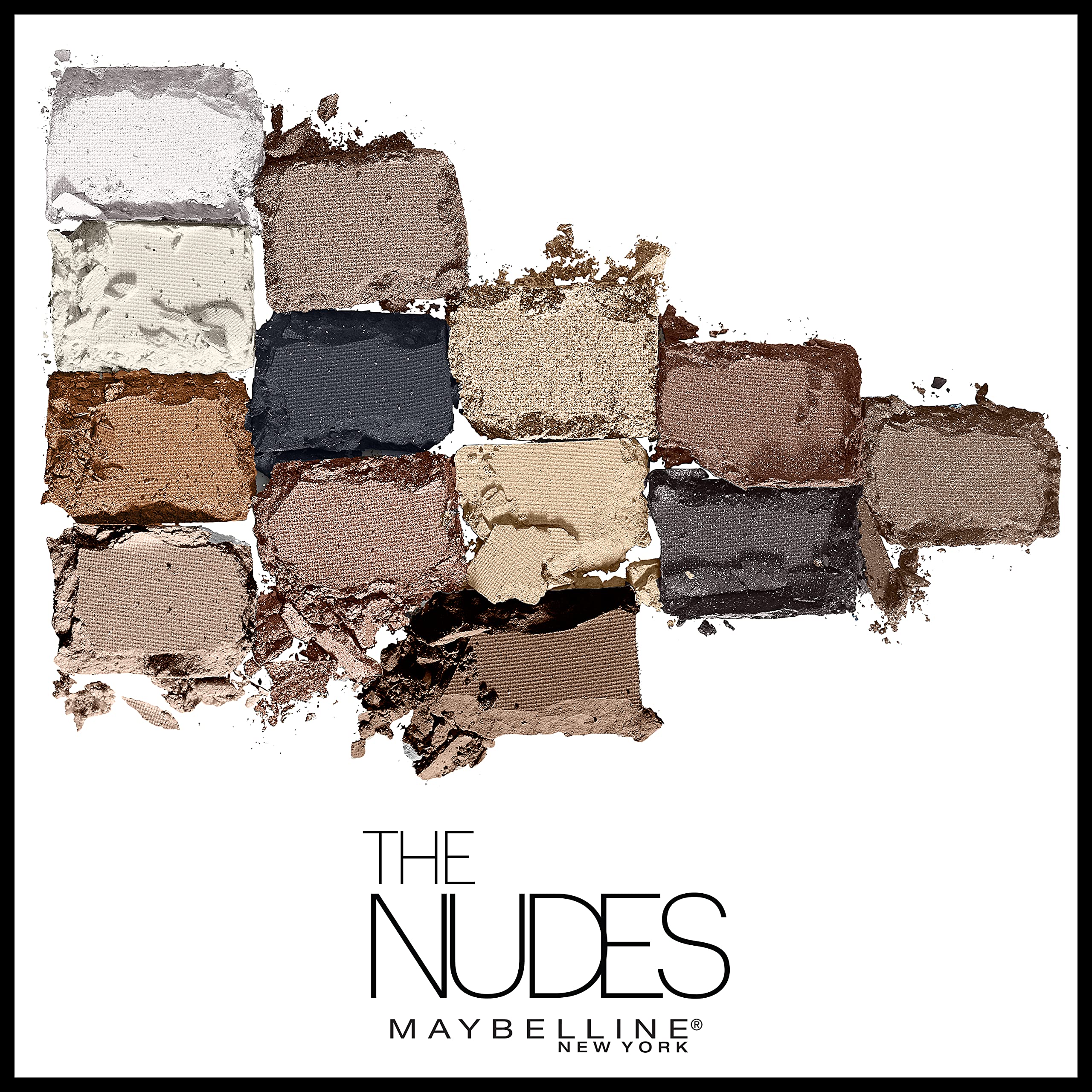 Maybelline The Nudes Eyeshadow Palette Makeup, 12 Pigmented Matte & Shimmer Shades, Blendable Powder, 1 Count