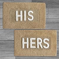 Creative Home Ideas Cotton 2-Piece Bath Rug Set - Soft Cotton Bath Mat - Bathroom Decor - Water Absorbent and Machine Washable - Measures 20