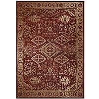 Maples Rugs Georgina Traditional Area Rugs for Living Room & Bedroom [Made in USA], 5 x 7, Red/Gold