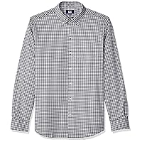 Cutter & Buck mens Wrinkle Resistant Stretch Long Sleeve Button Down Dress Shirt, Liberty Navy Gingham, XX-Large US